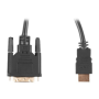 CA-HDDV-20CU-0018-BK Lanberg HDMI to DVI-D Cable Dual Link with Gold-Plated 4K Connectors , CA-HDDV-20CU-0018-BK , HDMI to DVI-D , 1.8 m
