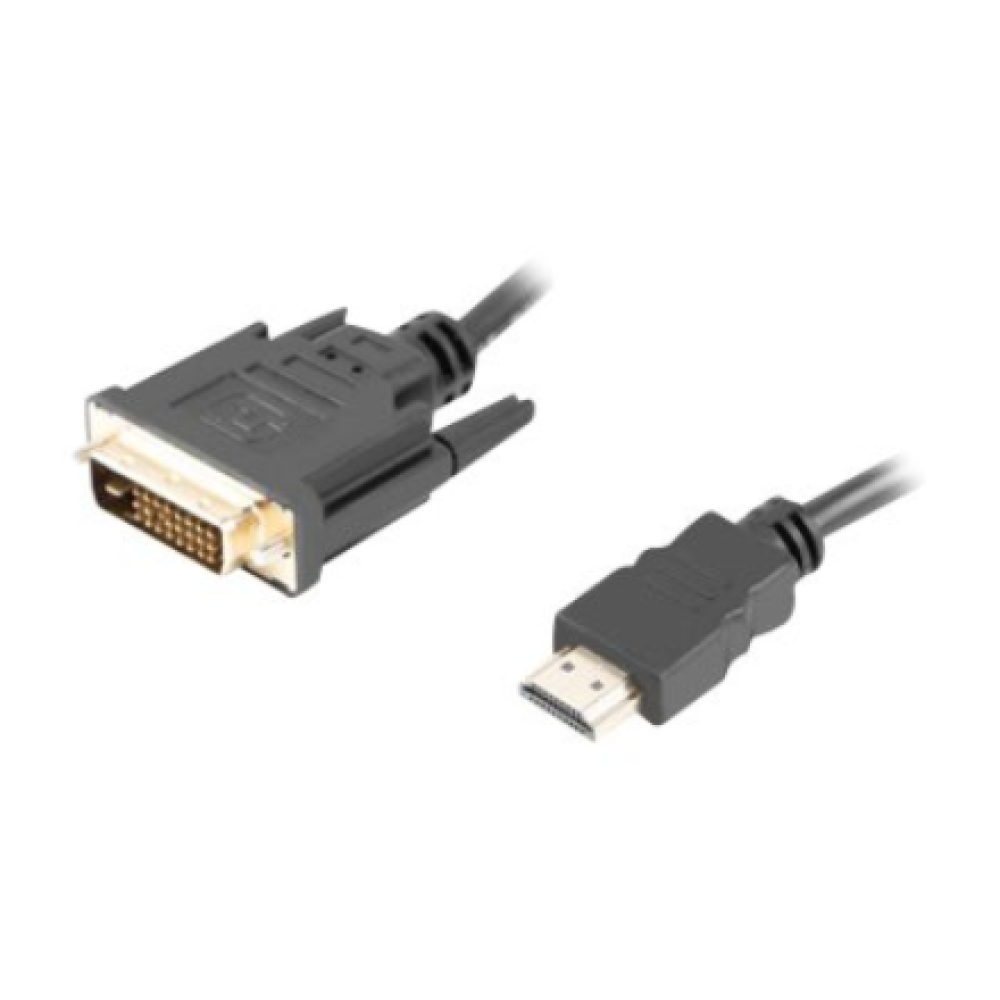CA-HDDV-20CU-0018-BK Lanberg HDMI to DVI-D Cable Dual Link with Gold-Plated 4K Connectors , CA-HDDV-20CU-0018-BK , HDMI to DVI-D , 1.8 m