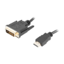 CA-HDDV-20CU-0018-BK Lanberg HDMI to DVI-D Cable Dual Link with Gold-Plated 4K Connectors , CA-HDDV-20CU-0018-BK , HDMI to DVI-D , 1.8 m