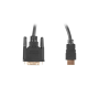 Lanberg HDMI to DVI-D Cable Dual Link with Gold-Plated 4K Connectors , CA-HDDV-20CU-0018-BK , HDMI to DVI-D , 1.8 m