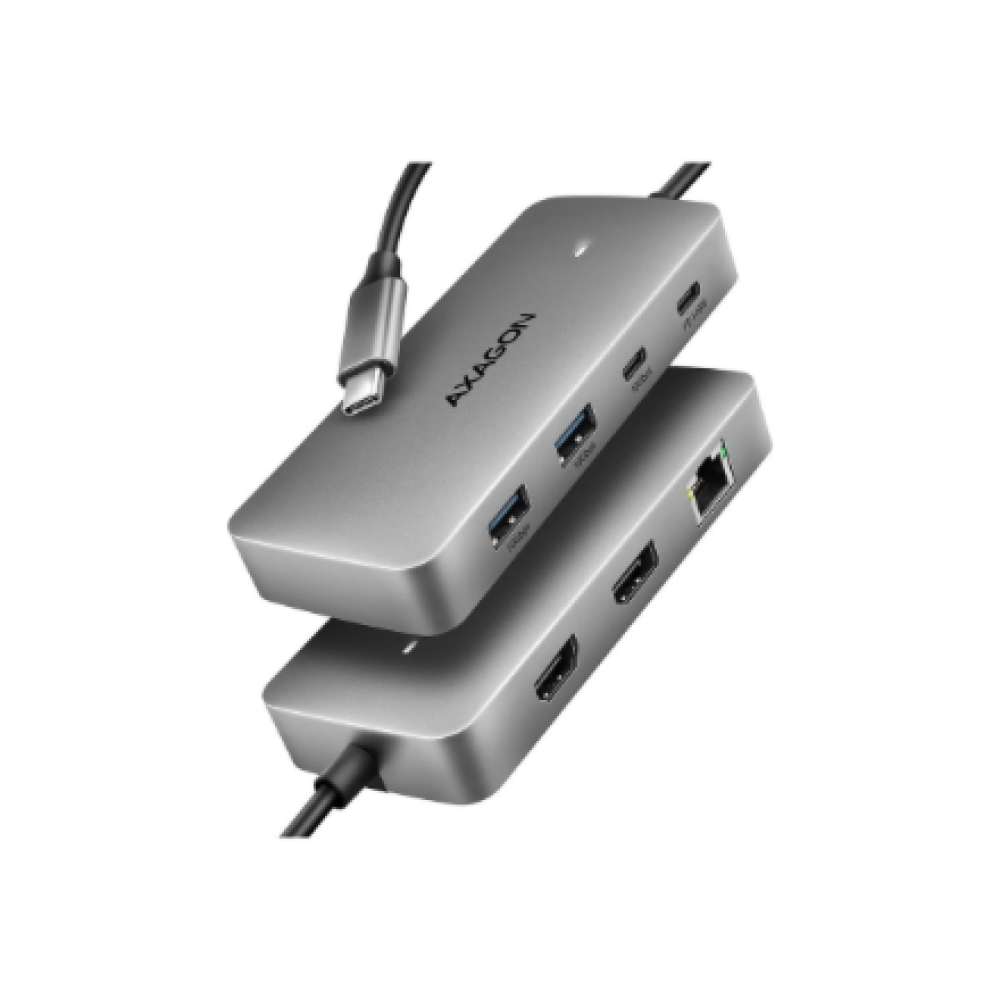 AXAGON USB-C 10Gbps DUAL 4K DISPLAY 7in1 hub , HMC-CUB83X2