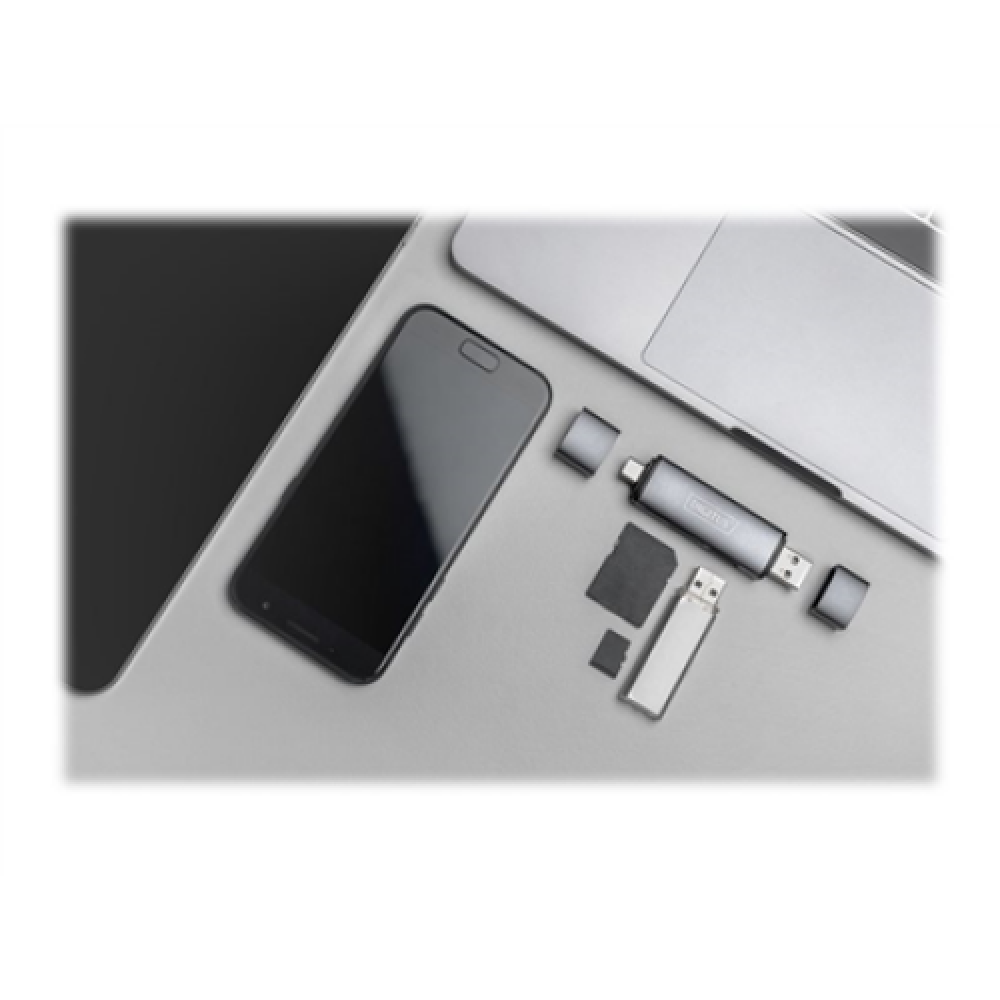 DIGITUS Dual Card Reader Hub USB-C / USB 3.0, OTG , Digitus , Card reader - USB 3.0/USB-C , DA-70886