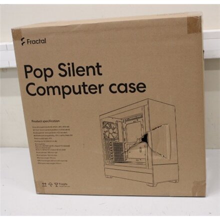 SALE OUT. Fractal Design Pop Silent Black Solid , Fractal Design , Pop Silent , Side window , Black Solid , ATX, mATX, Mini ITX , DAMAGED PACKAGING , Power supply included No , ATX