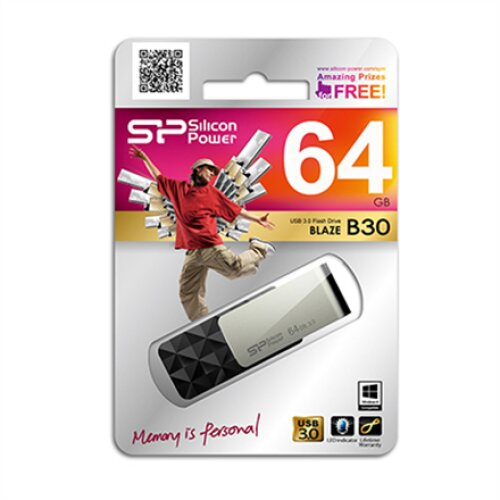 Silicon Power , Blaze B30 , 64 GB , USB Type-A , Black