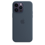 Apple 14 Pro Max Silicone Case with MagSafe Storm Blue
