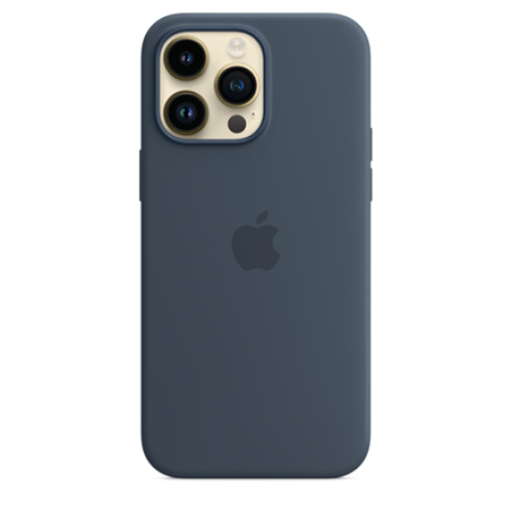 Apple 14 Pro Max Silicone Case with MagSafe Storm Blue