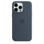 Apple 14 Pro Max Silicone Case with MagSafe Storm Blue