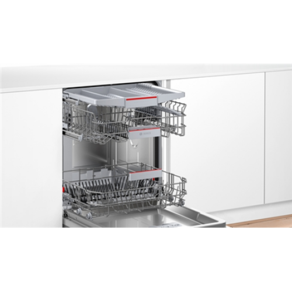 Built-in , Dishwasher , SBH4HVX37E , Width 59.8 cm , Number of place settings 13 , Number of programs 6 , Energy efficiency class E , Display , AquaStop function , White , Height 86.5 cm