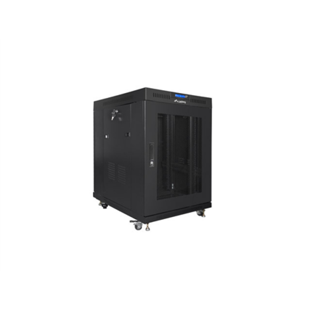 Lanberg , Rack cabinet 19 free-standing 15U/800x1000 (flat pack) with mesh door, LCD , FF01-8015-23BL , Black