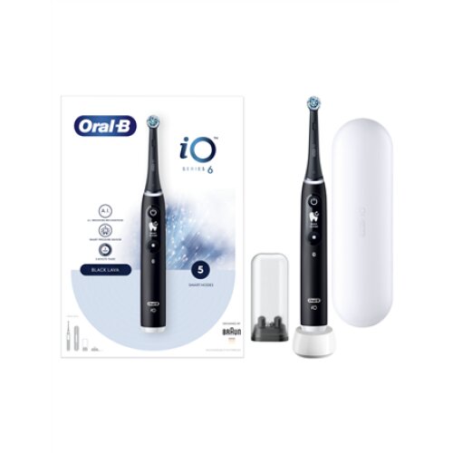 Oral-B , Electric Toothbrush , iO6 Series , Rechargeable , For adults , Number of brush heads included 1 , Number of teeth brushing modes 5 , Black Onyx