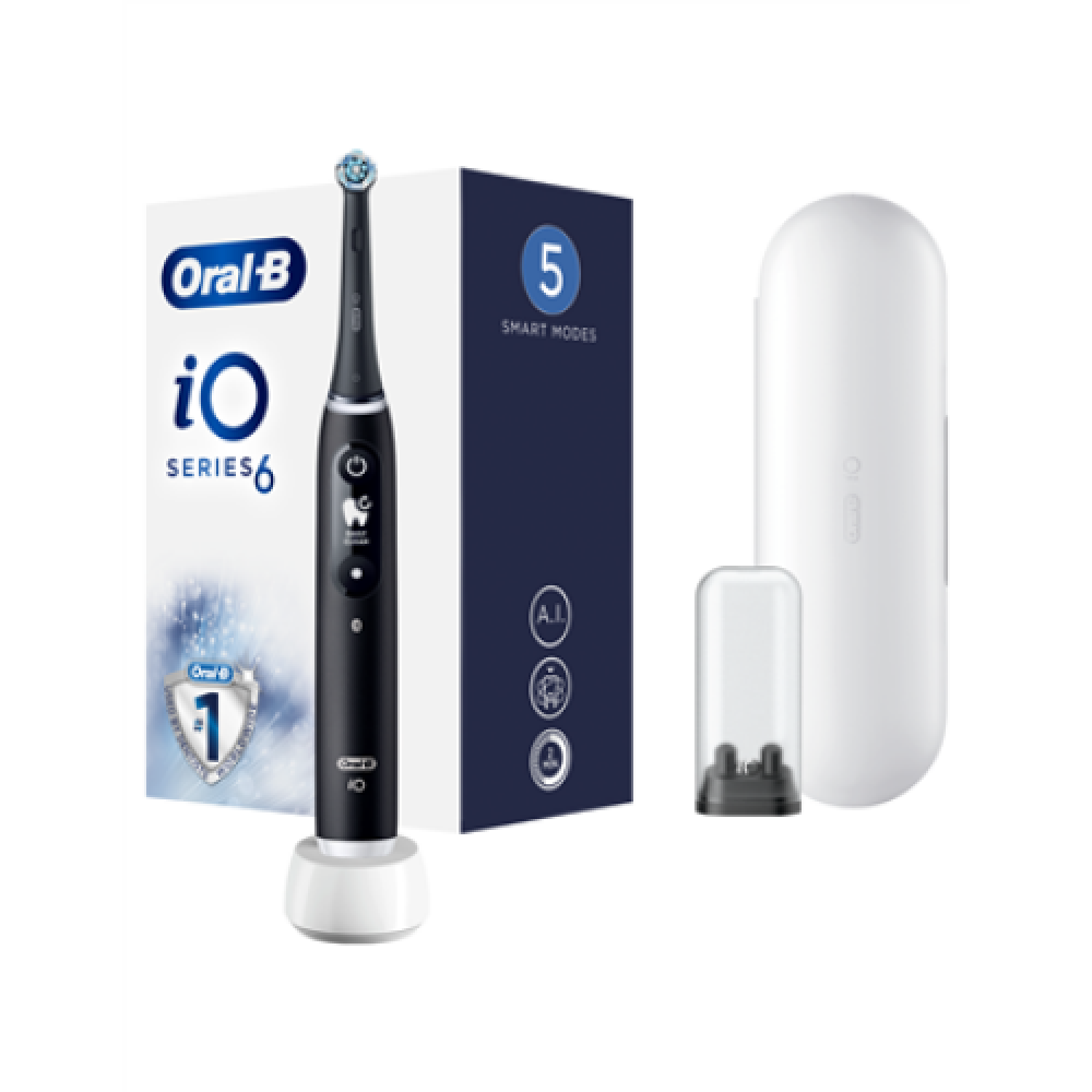 Oral-B , Electric Toothbrush , iO6 Series , Rechargeable , For adults , Number of brush heads included 1 , Number of teeth brushing modes 5 , Black Onyx