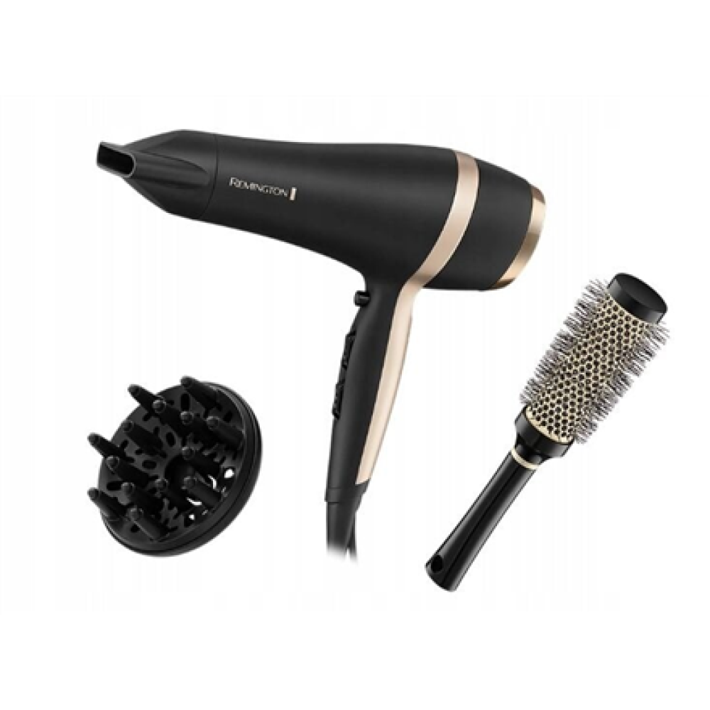 Remington Salon Smooth Hair Dryer Gift Set , D6940GP , 2100 W , Number of temperature settings 3 , Ionic function , Diffuser nozzle , Black