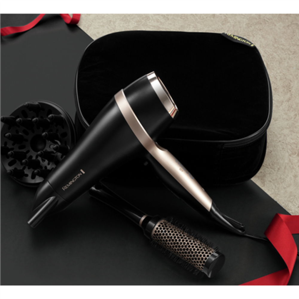 Remington Salon Smooth Hair Dryer Gift Set , D6940GP , 2100 W , Number of temperature settings 3 , Ionic function , Diffuser nozzle , Black