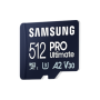 Samsung , MicroSD Card with Card Reader , PRO Ultimate , 512 GB , microSDXC Memory Card , Flash memory class U3, V30, A2