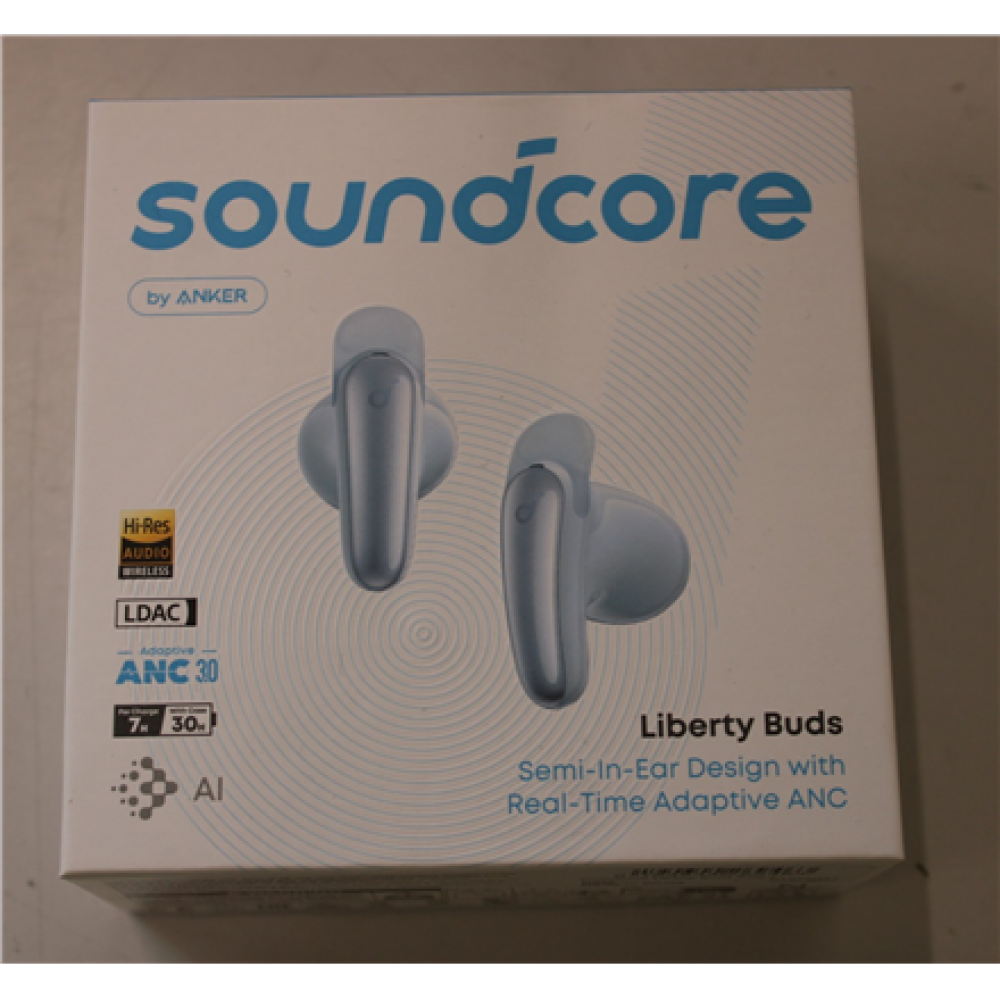 SALE OUT. , Anker Soundcore True wireless earphones , Liberty Buds , Bluetooth , Semi-in-ear , Microphone , Light Blue , Noise canceling , Noise reduction , DEMO , Warranty 24 month(s) , Wireless