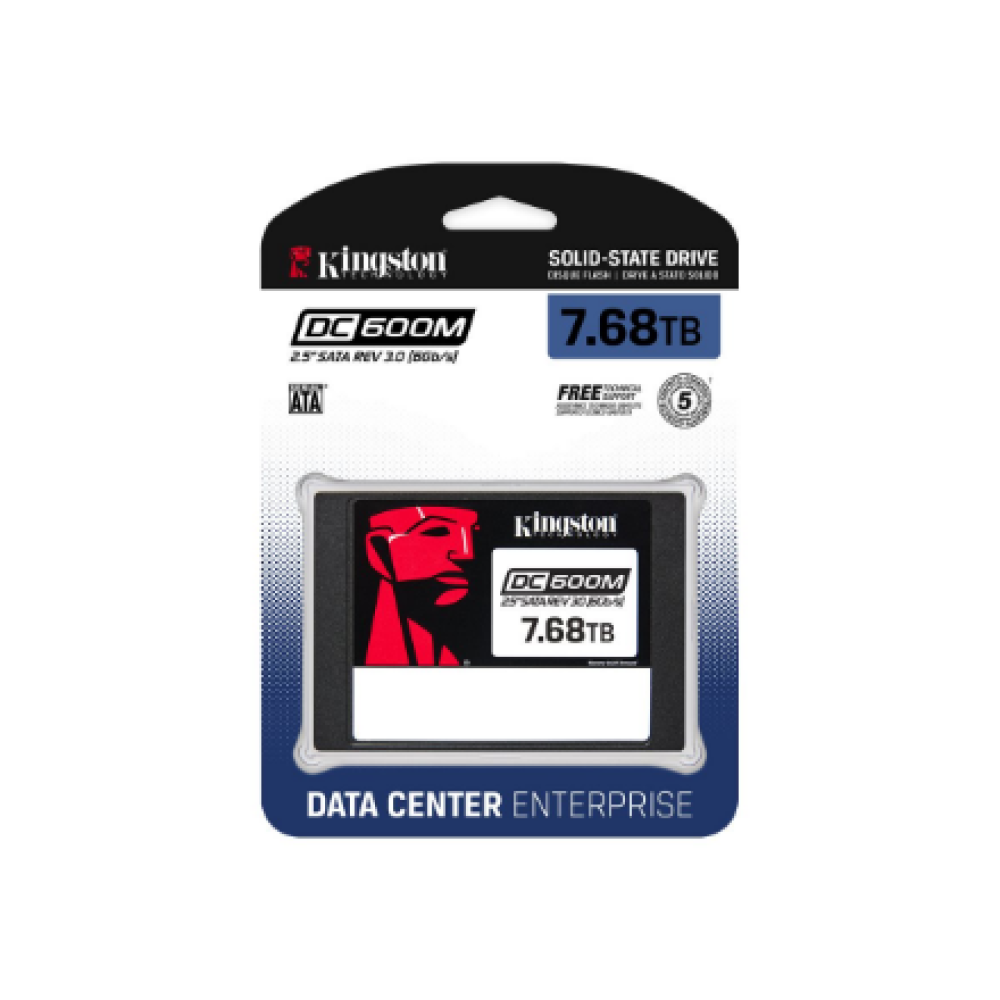 Kingston DC600M , 7680 GB , SSD form factor 2.5 , Solid-state drive interface SATA Rev. 3.0 , Read speed 560 MB/s , Write speed 530 MB/s