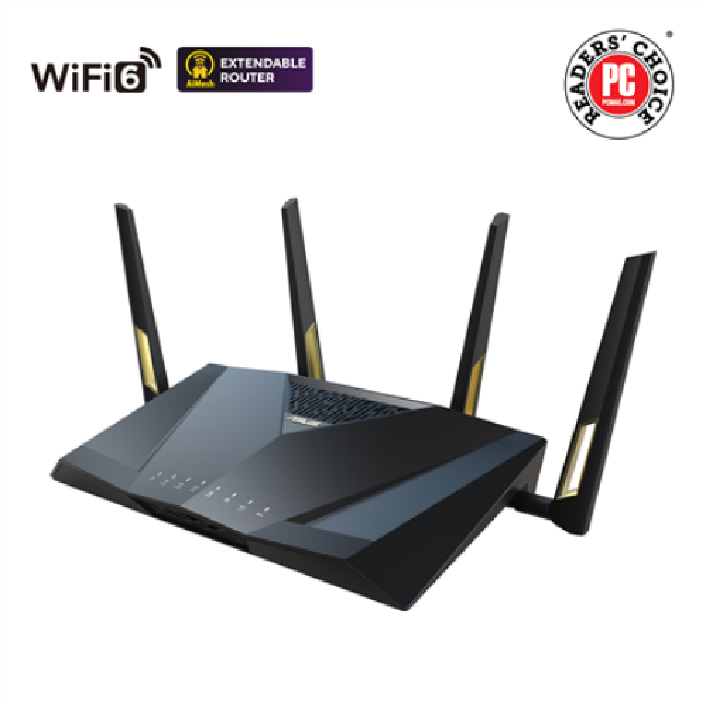 Wireless Dual Band Gigabit Router, UK , RT-AX88U PRO , 802.11ax , 1148+4804 Mbit/s , 10/100/1000 Mbit/s , Ethernet LAN (RJ-45) ports 4 , Mesh Support Yes , MU-MiMO Yes , 3G/4G data sharing , Antenna type 4x External
