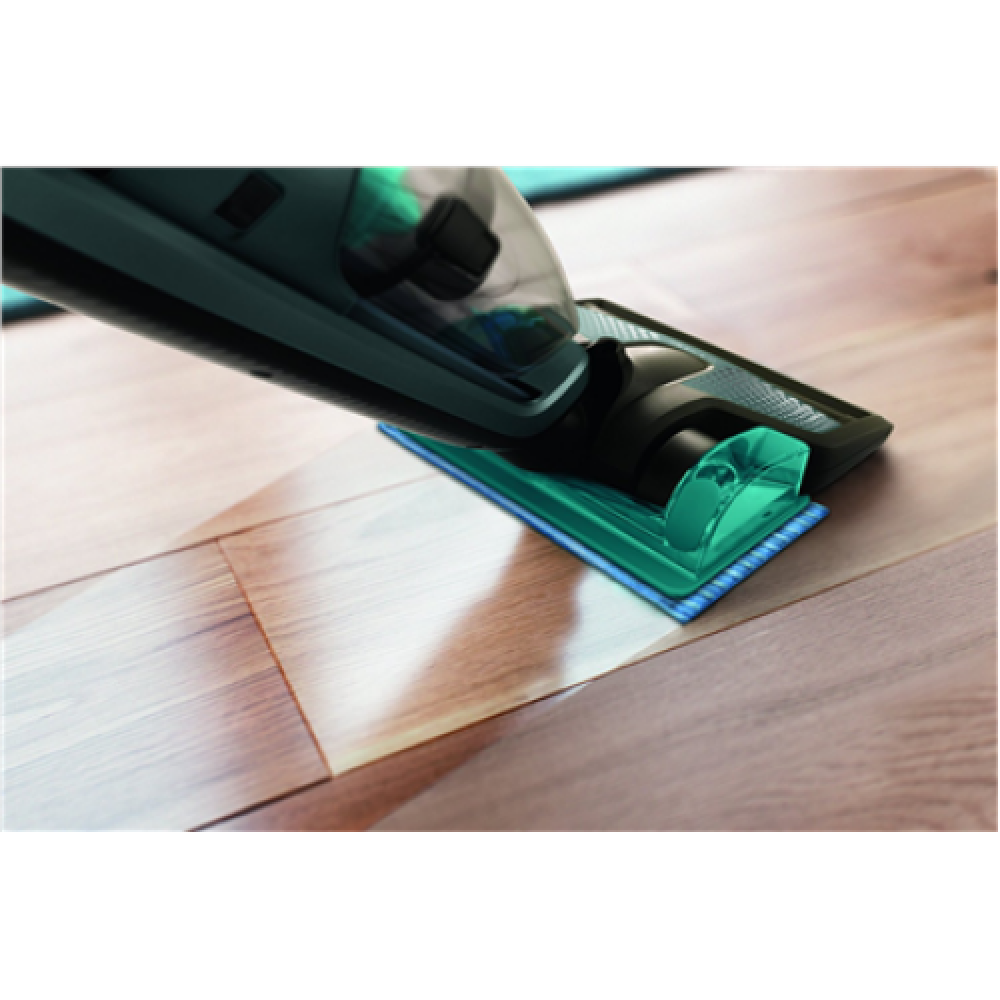 Philips PowerPro Aqua Vacuum cleaner and Mopping System FC6409/01 Handstick 3in1 Wet and dry Petrol blue metallic 25.2 V Warranty 24 month(s) Operating time (max) 60 min