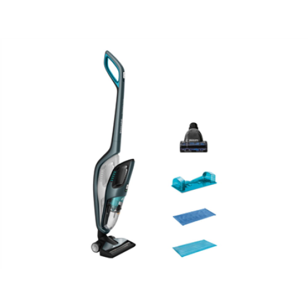 Philips PowerPro Aqua Vacuum cleaner and Mopping System FC6409/01 Handstick 3in1 Wet and dry Petrol blue metallic 25.2 V Warranty 24 month(s) Operating time (max) 60 min
