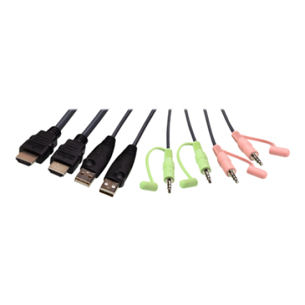 Aten , 2-Port USB 4K HDMI Cable KVM Switch with Remote Port Selector , CS22H-AT
