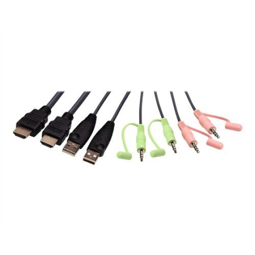 Aten , 2-Port USB 4K HDMI Cable KVM Switch with Remote Port Selector , CS22H-AT