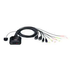 Aten , 2-Port USB 4K HDMI Cable KVM Switch with Remote Port Selector , CS22H-AT