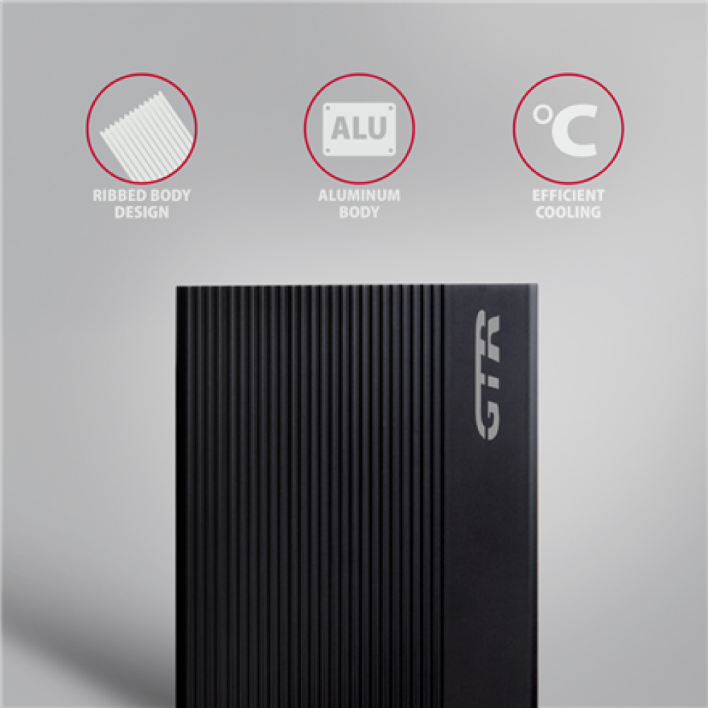 AXAGON Ribbed aluminum USB 3.2 Gen 1 - SATA 6G external box for 3.5 HDD , EE35-GTR