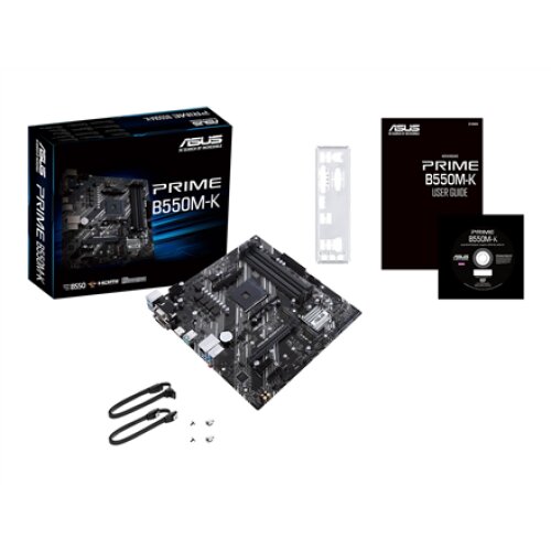 Asus , PRIME B550M-K , Processor family AMD , Processor socket AM4 , DDR4 , Memory slots 4 , Chipset AMD B , Micro ATX