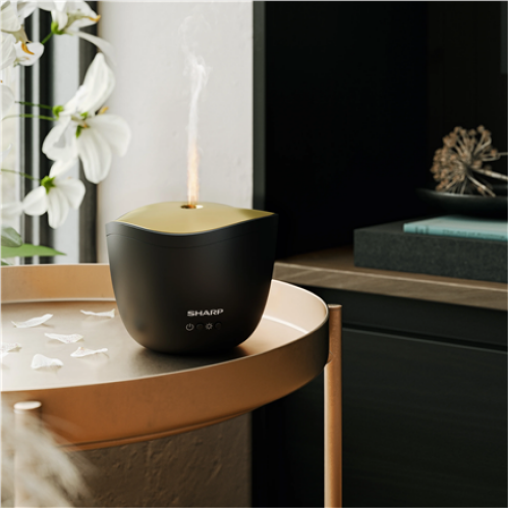 Sharp Aroma Diffuser DF-A1E-B Ultrasonic, Black/Matt Metallic Gold