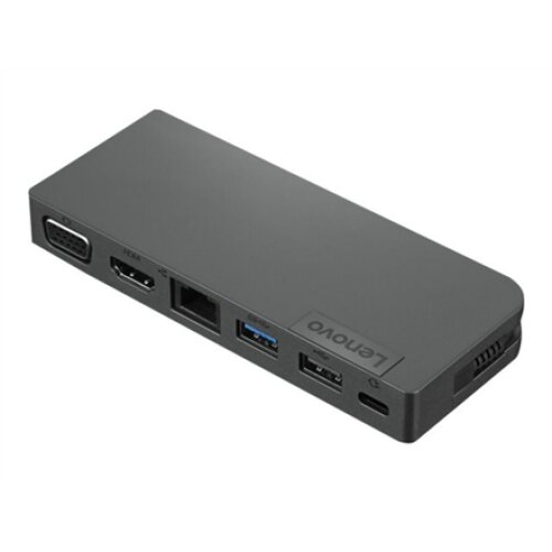 Lenovo , Powered USB-C Travel Hub , Ethernet LAN (RJ-45) ports 1 , VGA (D-Sub) ports quantity 1 , USB 3.0 (3.1 Gen 1) Type-C ports quantity USB-C female port for charging only (with Lenovo 45W & 65W USB-C power adapter) , USB 3.0 (3.1 Gen 1) ports qua