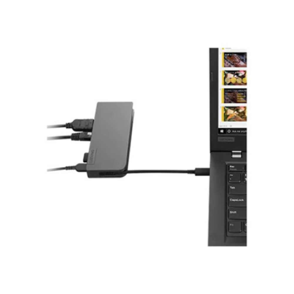 Lenovo , Powered USB-C Travel Hub , Ethernet LAN (RJ-45) ports 1 , VGA (D-Sub) ports quantity 1 , USB 3.0 (3.1 Gen 1) Type-C ports quantity USB-C female port for charging only (with Lenovo 45W & 65W USB-C power adapter) , USB 3.0 (3.1 Gen 1) ports qua