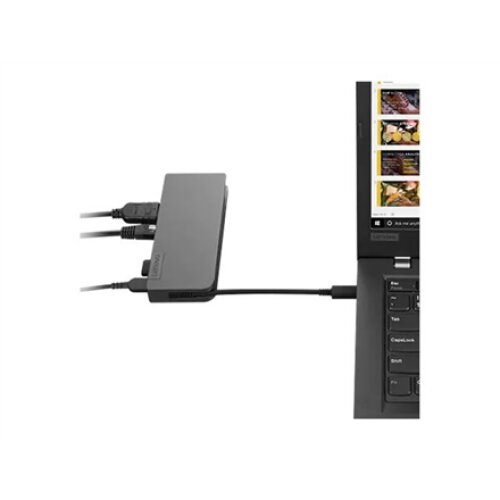 Lenovo , Powered USB-C Travel Hub , Ethernet LAN (RJ-45) ports 1 , VGA (D-Sub) ports quantity 1 , USB 3.0 (3.1 Gen 1) Type-C ports quantity USB-C female port for charging only (with Lenovo 45W & 65W USB-C power adapter) , USB 3.0 (3.1 Gen 1) ports qua