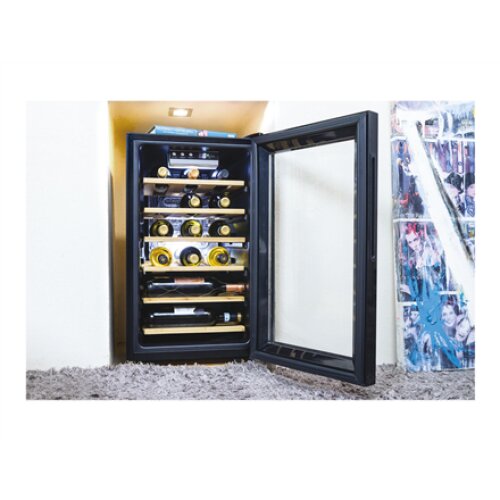 Candy , Wine Cooler , CWCEL 210/N , Energy efficiency class G , Free standing , Bottles capacity 21 , Cooling type , Black