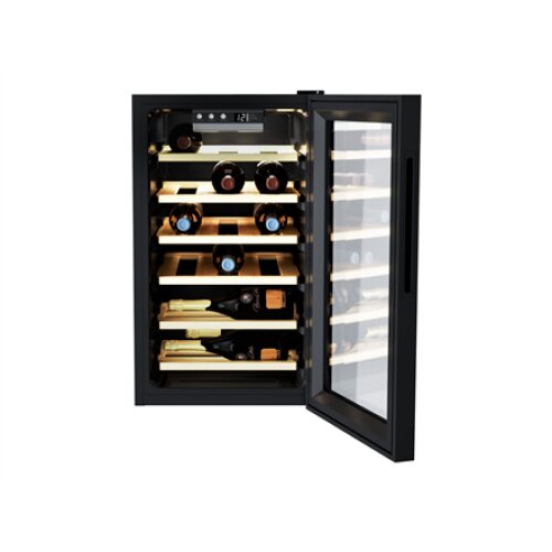 Candy , Wine Cooler , CWCEL 210/N , Energy efficiency class G , Free standing , Bottles capacity 21 , Cooling type , Black