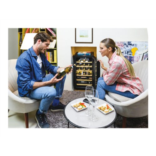 Candy , Wine Cooler , CWCEL 210/N , Energy efficiency class G , Free standing , Bottles capacity 21 , Cooling type , Black