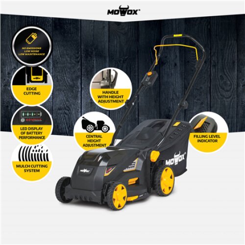 MoWox , 40V Comfort Series Cordless Lawnmower , EM 3440 PX-Li , Mowing Area 200 m² , 2500 mAh , Battery and Charger included