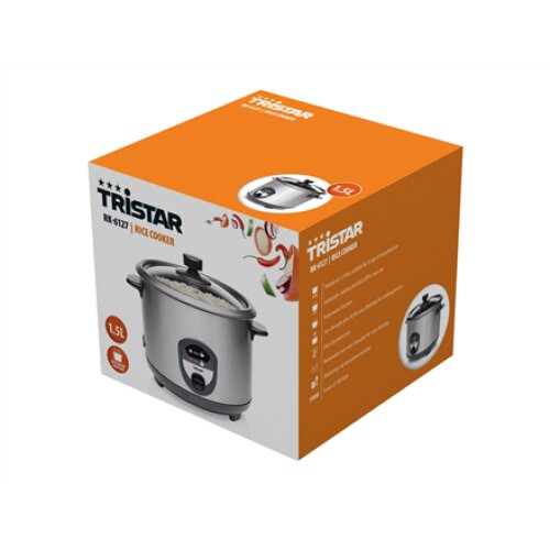 Tristar , RK-6127 , Rice cooker , 500 W , Black/Stainless steel