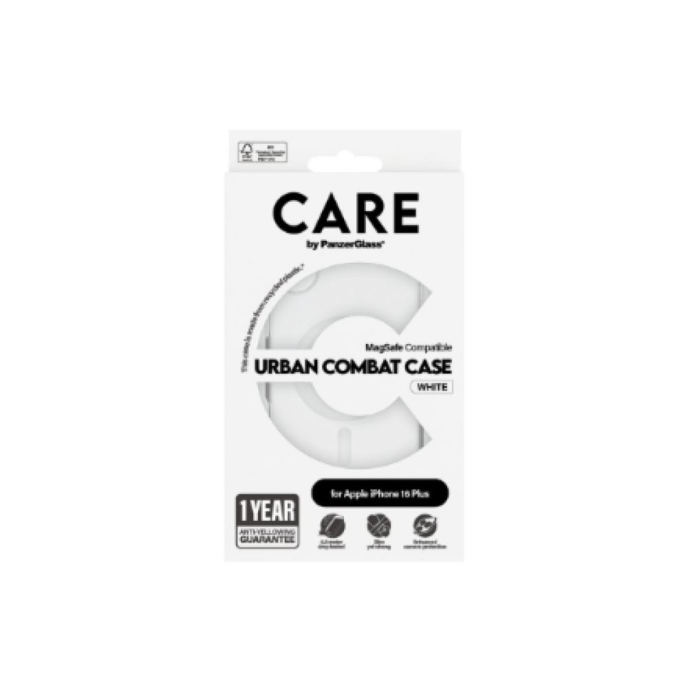 CARE by PanzerGlass Case Flagship , Back protection , Apple , iPhone 16 Plus , Recycled plastic , White , MagSafe