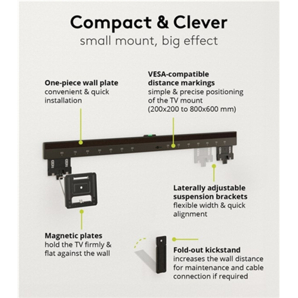 Goobay Wall mount , Ultraslim TV Wall Mount Basic FIXED (XL) , 43-100 , Black