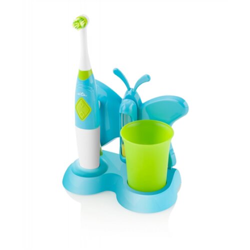 ETA , Toothbrush with water cup and holder , Sonetic ETA129490080 , Battery operated , For kids , Number of brush heads included 2 , Number of teeth brushing modes 2 , Blue