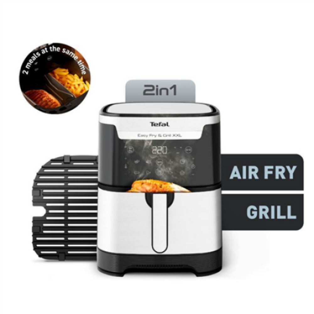 TEFAL Easy Fry and Grill XXL Fryer , EY801D , Power 1830 W , Capacity 6.5 L , Black/Stainless Steel