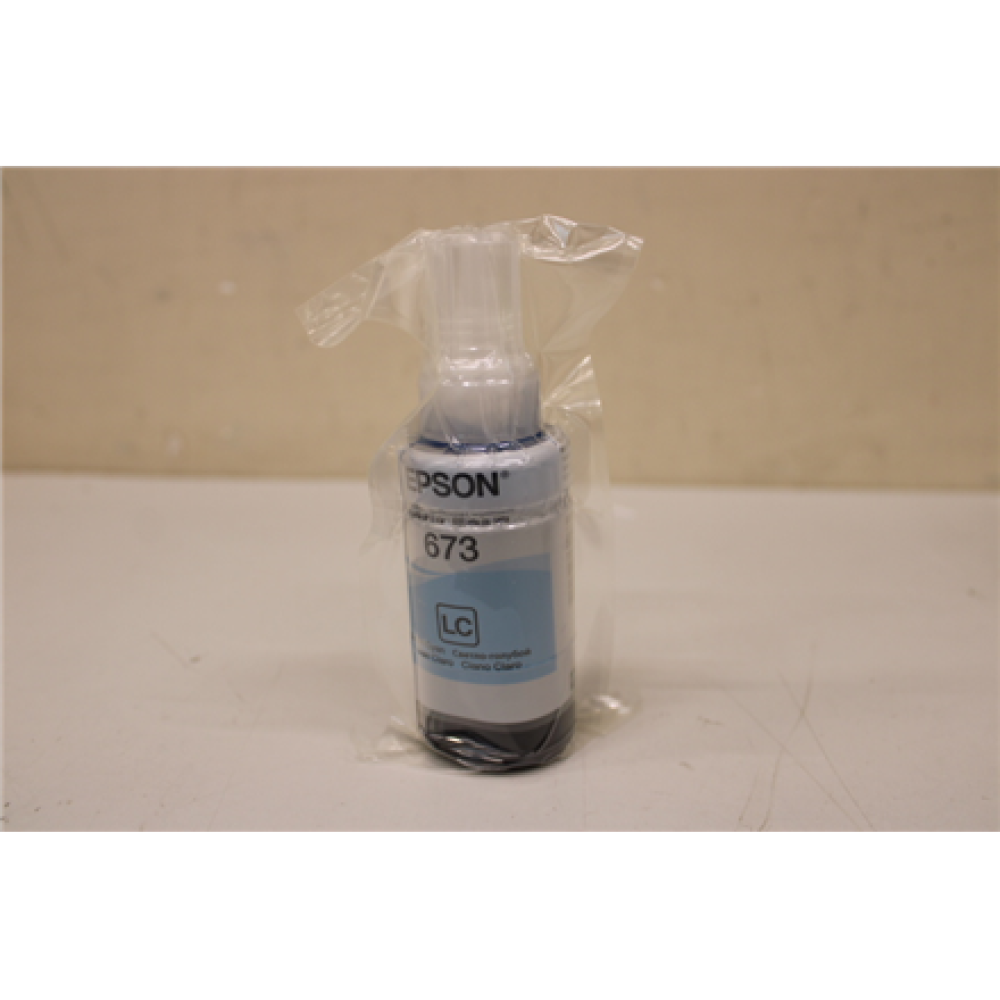 SALE OUT. Epson T6735 ink bottle, Light Cyan , Epson T6735 Ink bottle 70ml , Ink Cartridge , Light Cyan , DAMAGED PACKAGING, DENT ON BOTLLE