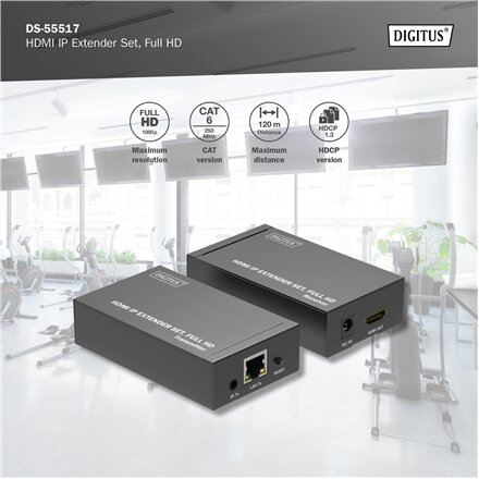 Digitus , HDMI IP Extender Set, Full HD, 120 m , DS-55517