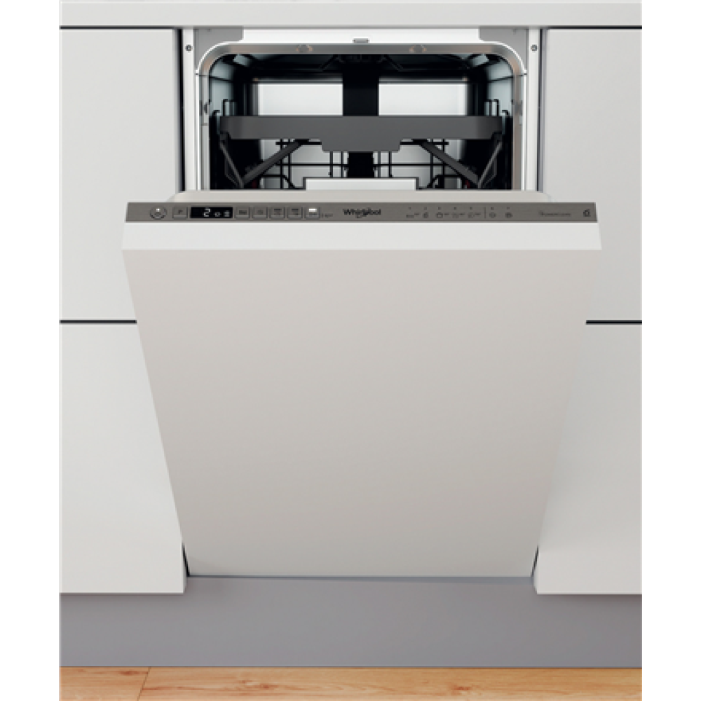 Whirlpool Dishwasher , WSIO 3T223 PCE X , Built-in , Width 45 cm , Number of place settings 10 , Number of programs 7 , Energy efficiency class E , Display , Inox