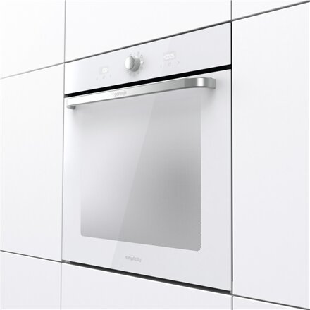 Gorenje Oven , BOS6737SYW , 77 L , Electric , AquaClean , Mechanical control , Steam function , Height 59.5 cm , Width 59.5 cm , White