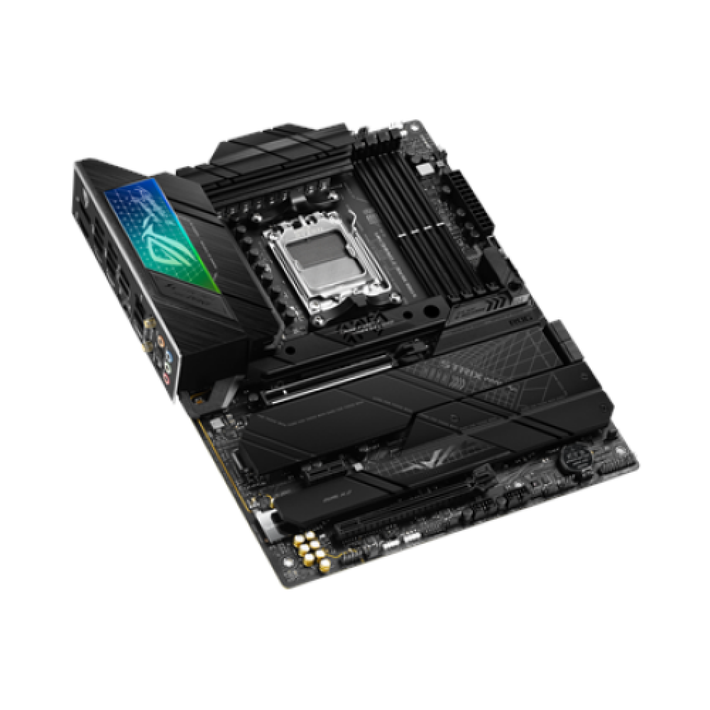 Asus , ROG STRIX X670E-F GAMING WIFI , Processor family AMD , Processor socket AM5 , DDR5 DIMM , Memory slots 4 , Supported hard disk drive interfaces SATA, M.2 , Number of SATA connectors 4 , Chipset AMD X670 , ATX