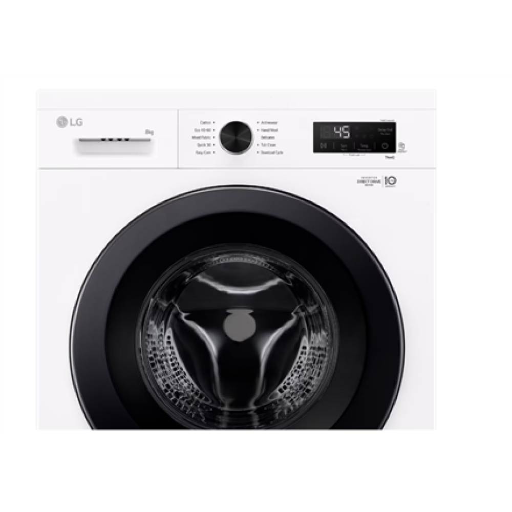 LG Washing Machine , F4X1008NWK , Energy efficiency class A , Front loading , Washing capacity 8 kg , 1400 RPM , Depth 56 cm , Width 60 cm , LED , Steam function , Direct drive , Wi-Fi , White