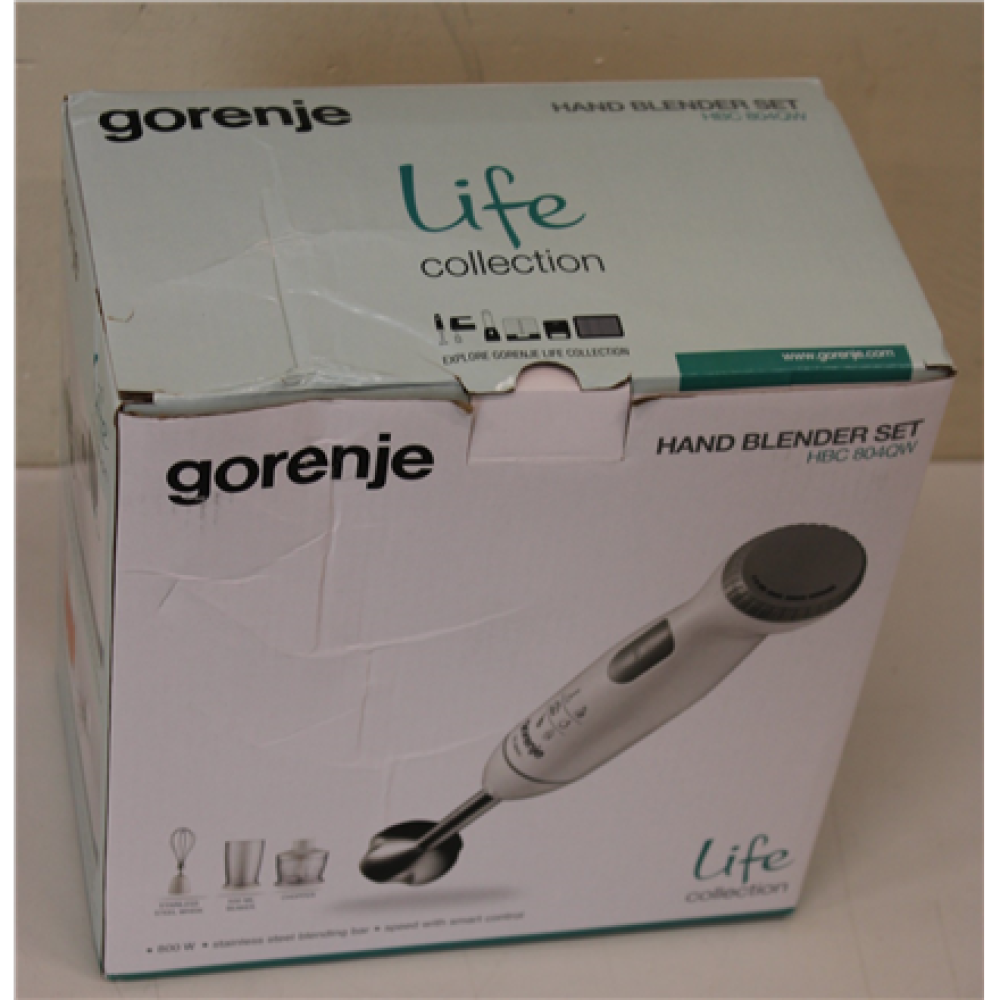 SALE OUT. Gorenje Hand Blender , HBC804QW , Hand Blender , 800 W , Jar capacity 0.5 L , White , DAMAGED PACKAGING