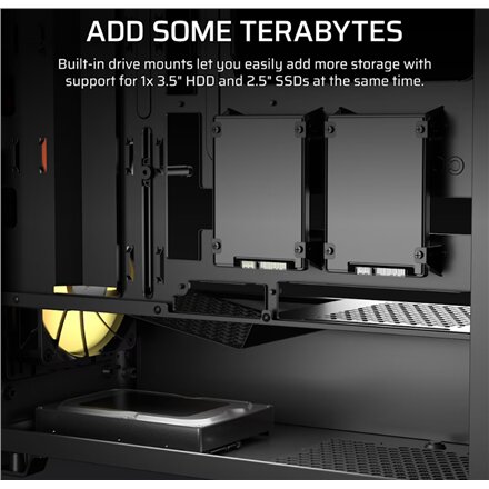 Corsair PC Case , 3200D RS ARGB , Mid-Tower , Smoke