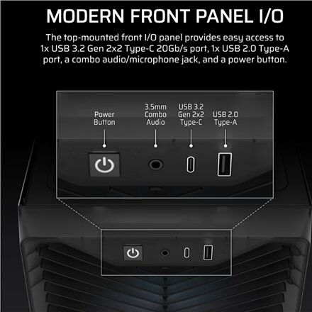 Corsair PC Case , 3200D RS ARGB , Mid-Tower , Smoke